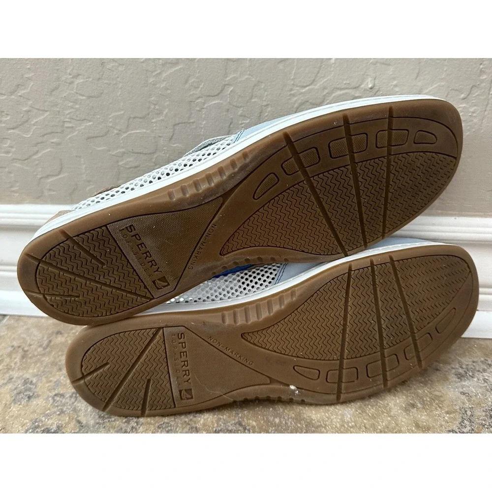 NIB Sperry Top-Sider Bluefish Blue/White Open Boat Shoes Womens Sz 11 M